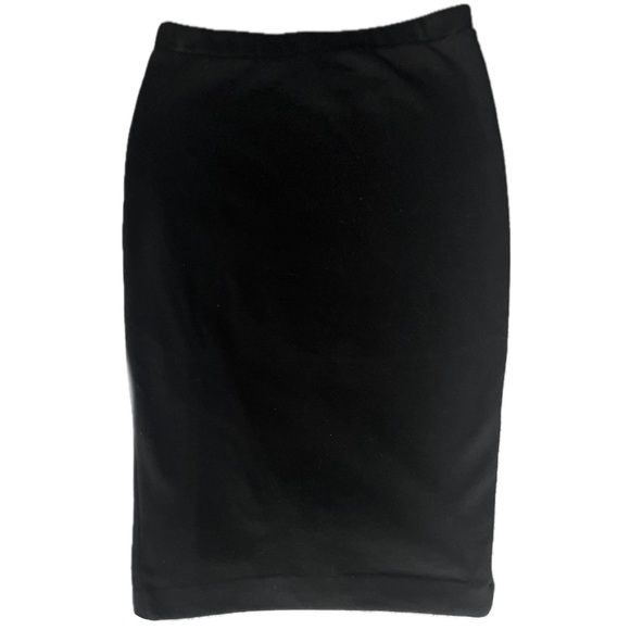 Express High Waisted Luxe Lounge Side Slit Midi Pencil Skirt in Black, X-Small - Picture 8 of 12